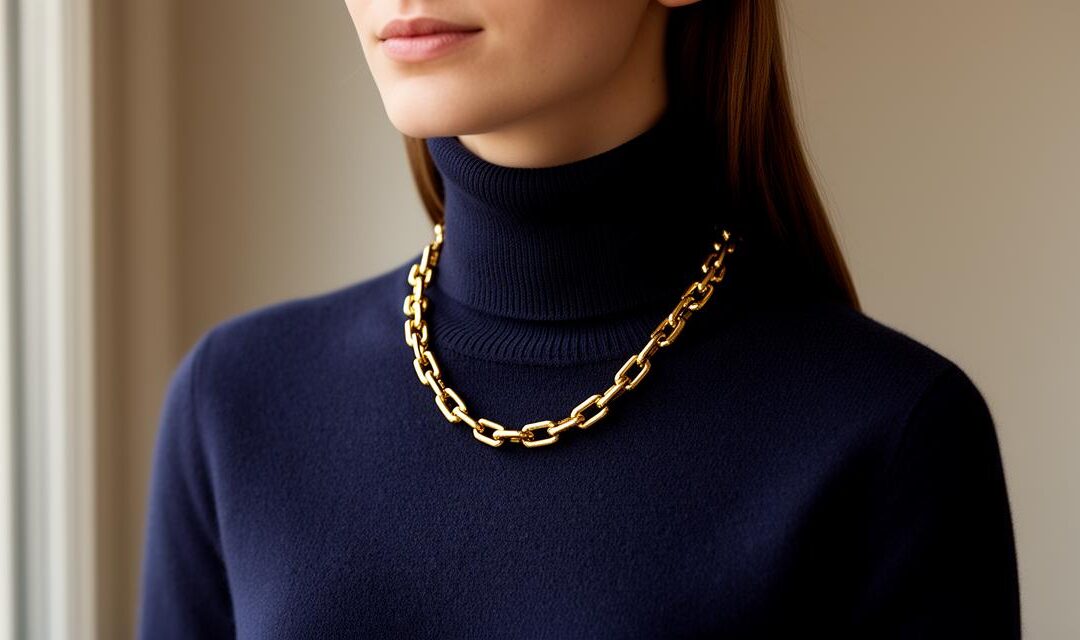 Quel collier porter avec un col roulé ? Nos conseils pour harmoniser vos bijoux en or jaune